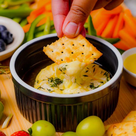 Baked Brie with Garlic & Thyme - Recipe photo by chocolatesandchai