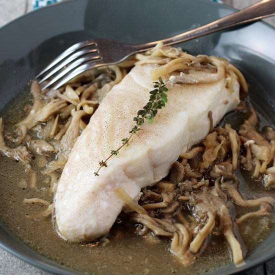 Eric Ripert's Halibut and Mushrooms - Recipe photo by Food Gal