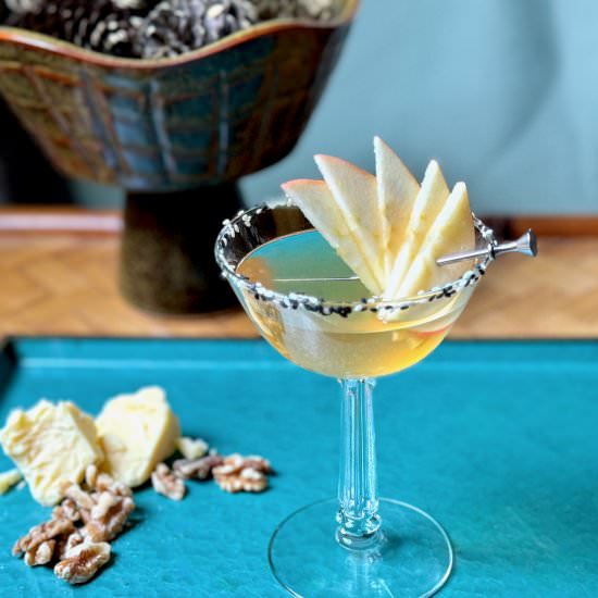 Sesame Sake Apple Cocktail - Recipe photo by the good eats co