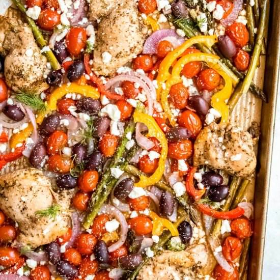Greek Sheet Pan Chicken and Veggies - Recipe photo by wholefully