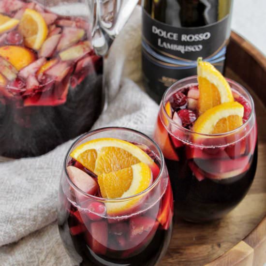 Sparkling Lambrusco Sangria - Recipe photo by homebodyeats