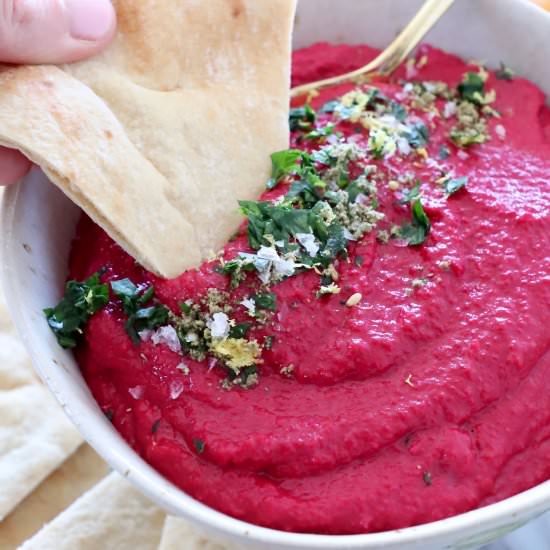 Beet Hummus - Recipe photo by Whitney Bond