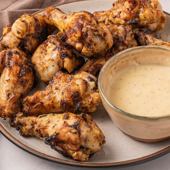 Grilled lemon pepper wings - Recipe photo by debsdailydish