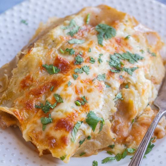 Green Chile Potato Enchiladas - Recipe photo by She Likes Food