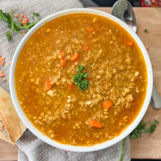 COZY Red Lentil Soup - Recipe photo by Spain on a Fork