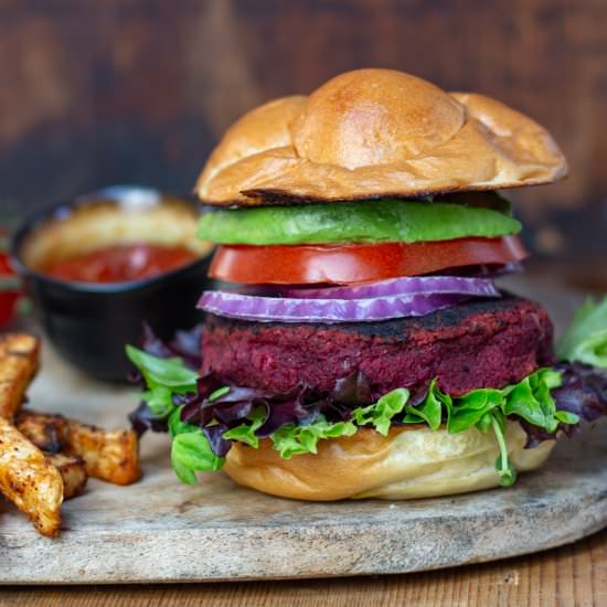 Ultimate plant-based burger! - Recipe photo by a zest for life