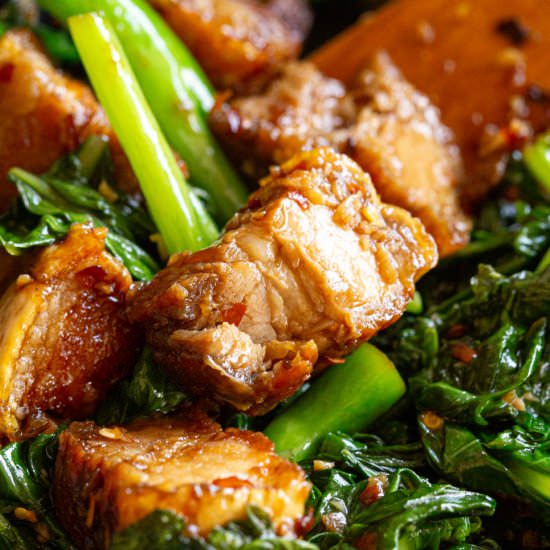 Thai Crispy Pork Stir Fry - Recipe photo by Wandercooks