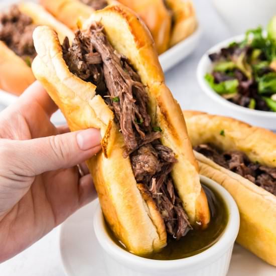 Crock Pot French Dip Sandwiches - Recipe photo by OnMyKidsPlate