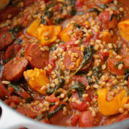 Chourico and Sweet Potato Stew - Recipe photo by Carries Experimental Kitchen