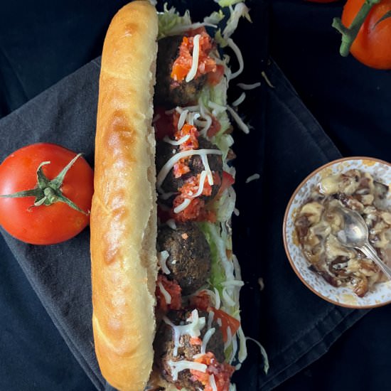 Mushroom Meatball Subs - Recipe photo by thespeltkitchen