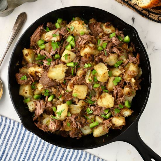 Easy Roast Beef Hash Recipe - Recipe photo by Grits and Pinecones