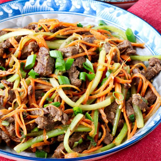 Spicy Stir-Fried Beef with Veggies - Recipe photo by karenskitchenstories