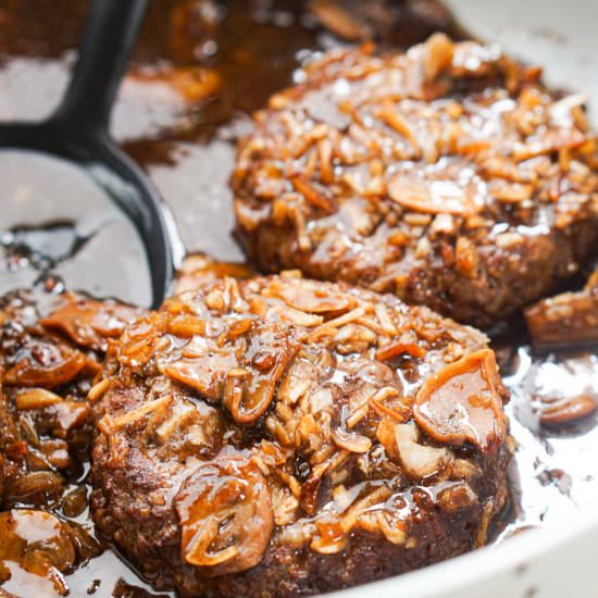 Keto Salisbury Steak Recipe - Recipe photo by MyLifeCookbook