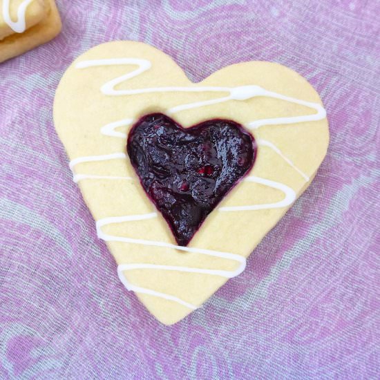 Jam love heart butter cookies - Recipe photo by thespeltkitchen