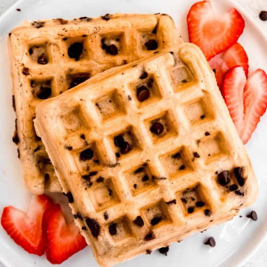 Chocolate Chip Waffles Recipe - Recipe photo by wholefully