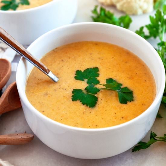 Cauliflower Cheese Soup - Recipe photo by noshingwiththenolands