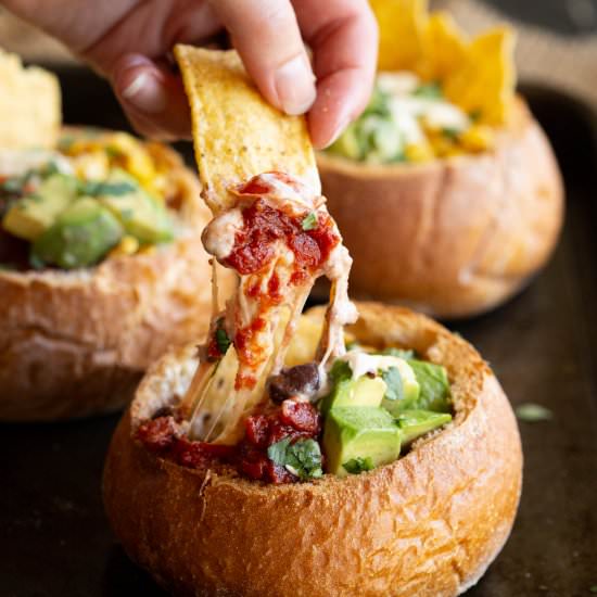 ​Mini Mexican Style Cob Loaf Dips - Recipe photo by Wandercooks