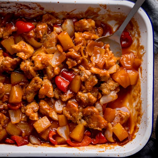Easy Baked Sweet and Sour Chicken - Recipe photo by KitchenSanctuary