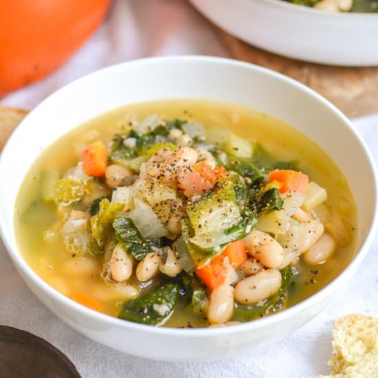 Escarole and White Bean Soup - Recipe photo by earthly provisions