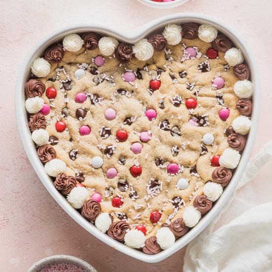 Valentine's Cookie Cake - Recipe photo by nourishandfete