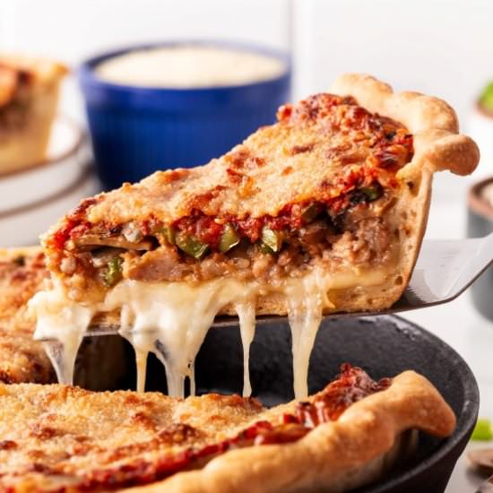 Deep Dish Pizza Recipe - Recipe photo by noshingwiththenolands