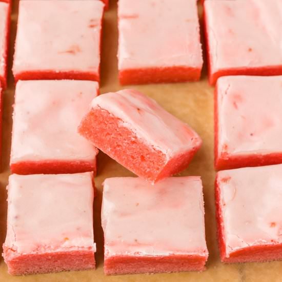 Strawberry Brownies - Recipe photo by OnMyKidsPlate