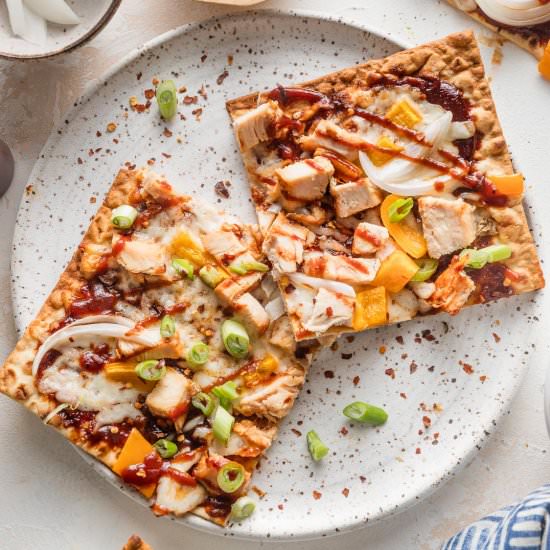 BBQ Chicken Flatbread - Recipe photo by nourishandfete