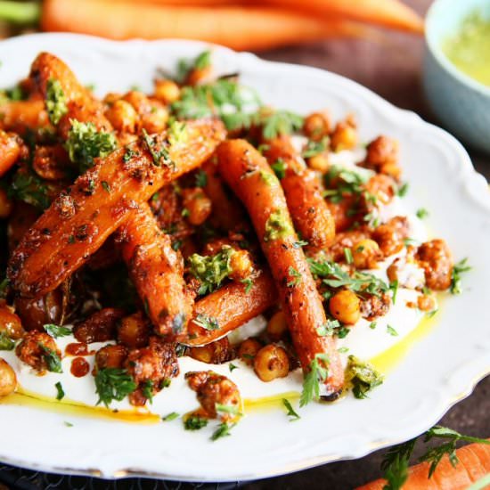 Honey Harissa Carrots and Chickpea - Recipe photo by angiesrecipes