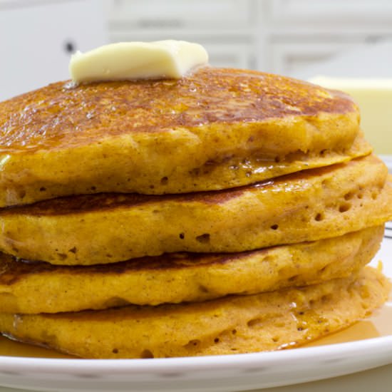pumpkin pancakes made with mix - Recipe photo by Mindy B