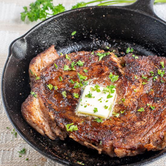 Blackened Ribeye Steak - Recipe photo by biscuitsandburlap