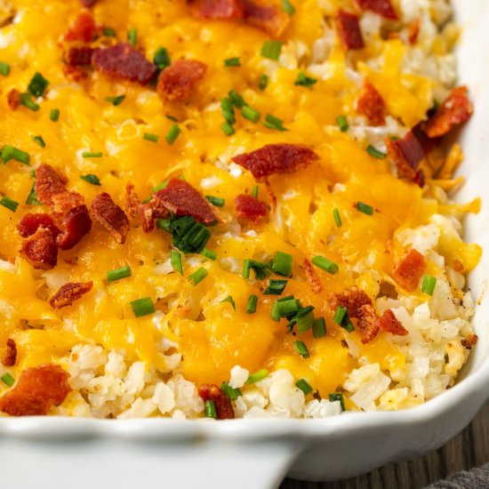 Baked Cheesy Cauliflower Rice - Recipe photo by Family Food on the Table