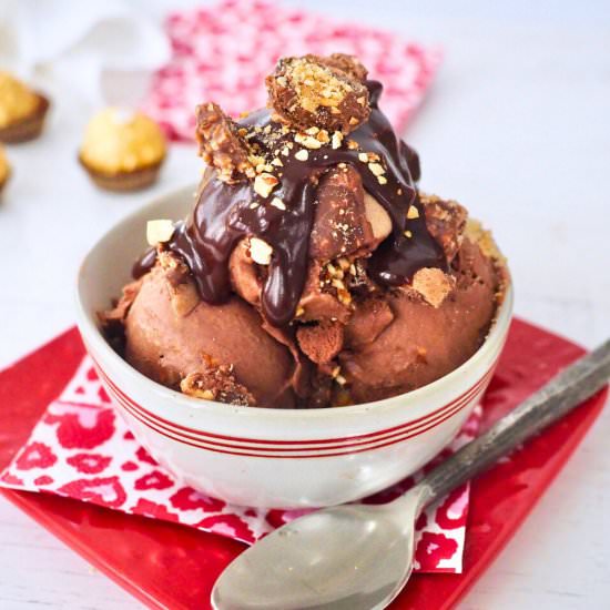 Ferrero Rocher Ice Cream - Recipe photo by thefreshcooky