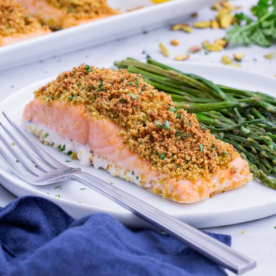 Pistachio-Crusted Salmon - Recipe photo by Evolving Table Food