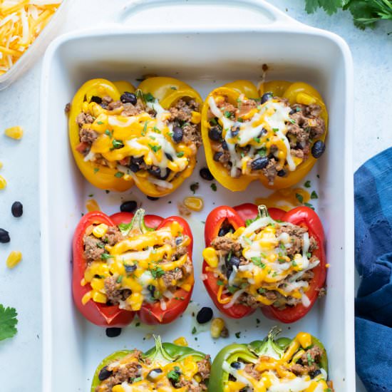 Mexican Stuffed Bell Peppers - Recipe photo by Evolving Table Food