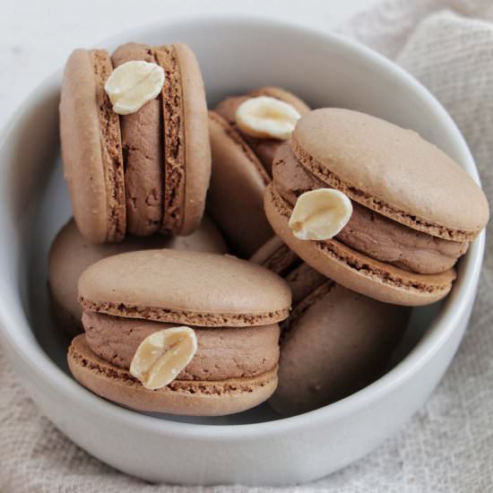 Chocolate Peanut Butter Macarons - Recipe photo by homebodyeats