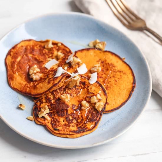 Healthy Sweet Potato Pancakes - Recipe photo by justpancake