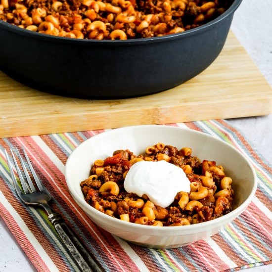 Better-Than-Mom's Hamburger Goulash - Recipe photo by kalynskitchen