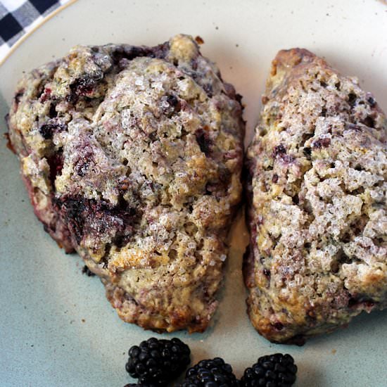 Blackberry-Rye cream scones - Recipe photo by Food Gal
