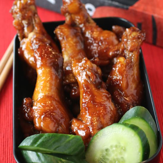 Shoyu-Marmalade Chicken Drumettes - Recipe photo by Food Gal