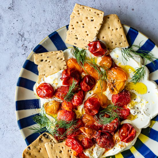 Roasted Tomatoes, Labneh and Lemon - Recipe photo by heinstirred