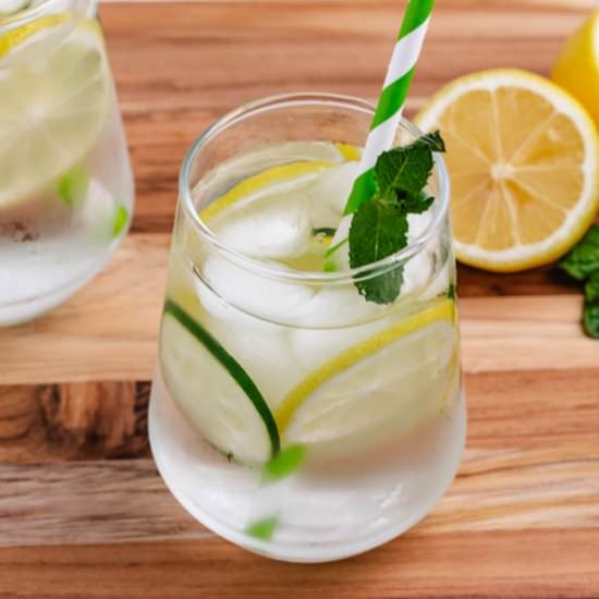 Lemon Mint and Cucumber Water - Recipe photo by Three Little Chickpeas