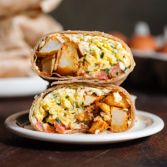 Breakfast Burritos with Potatoes - Recipe photo by thehealthfulideas