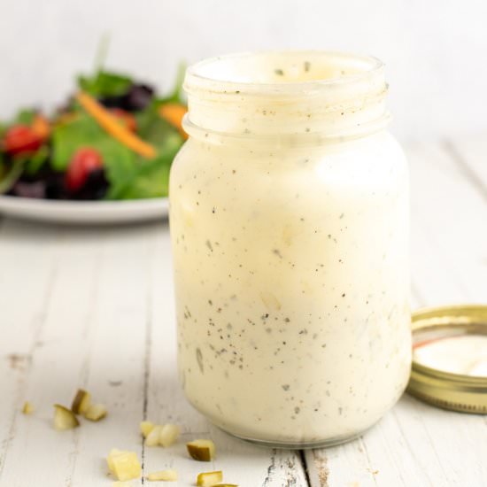 Easy Dill Pickle Ranch Dressing - Recipe photo by biscuitsandburlap