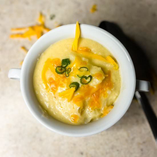Cheesy Cauliflower and Potato Soup - Recipe photo by Lisa G Cooks