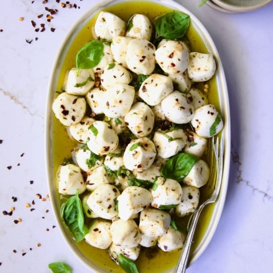 Marinated Mozzarella Balls - Recipe photo by fromachefskitchen