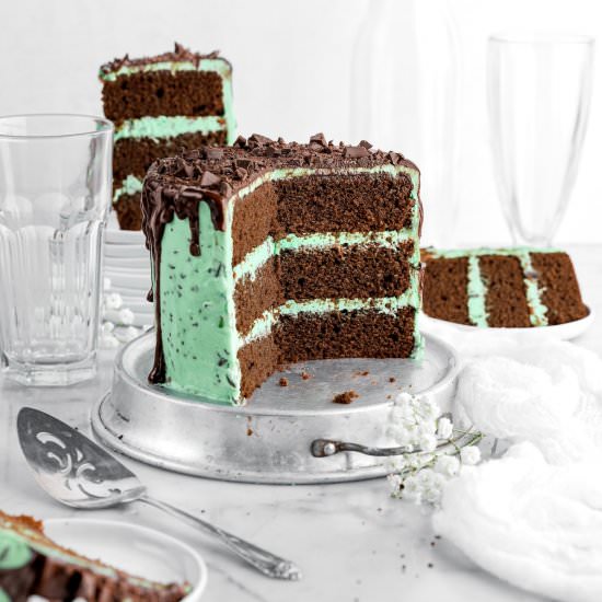 Mint Chocolate Chip Cake - Recipe photo by bakerstable