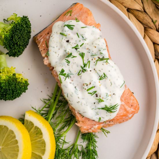 Sous Vide Salmon with Dill Sauce - Recipe photo by thefreshcooky