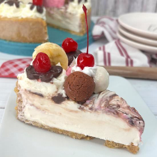 No Bake Banana Split Cake - Recipe photo by Skinny Sweets