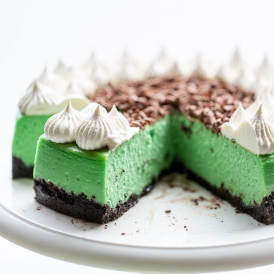 Grasshopper Cheesecake - Recipe photo by Savingroomfordessert