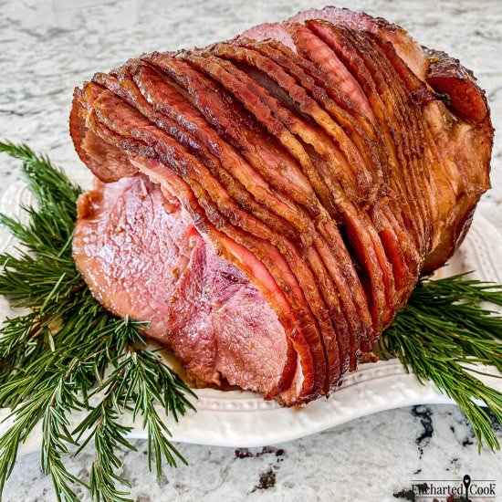 Brown Sugar and Bourbon Glazed Ham - Recipe photo by Encharted Cook
